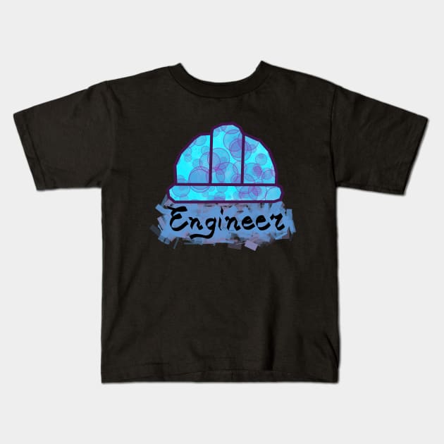 Engineer Colorful Hard Hat Kids T-Shirt by Josh Diaz Villegas